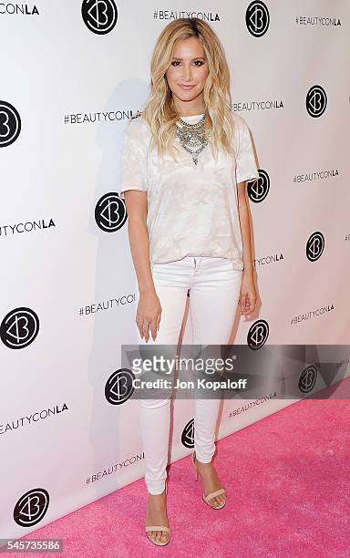 Actress Ashley Tisdale arrives at the 4th Annual Beautycon Festival Los Angeles at Los Angeles Convention Center on July 9, 2016 in Los Angeles,...