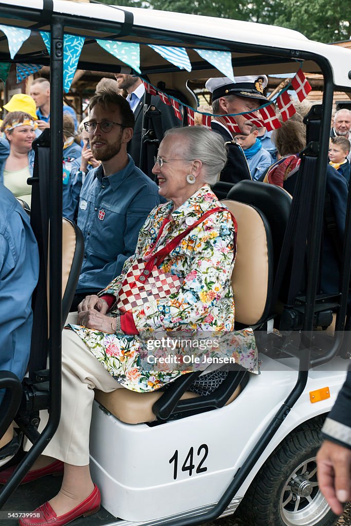 Danish Queen Margrethe Visits FDF Scouts Summer Camp.