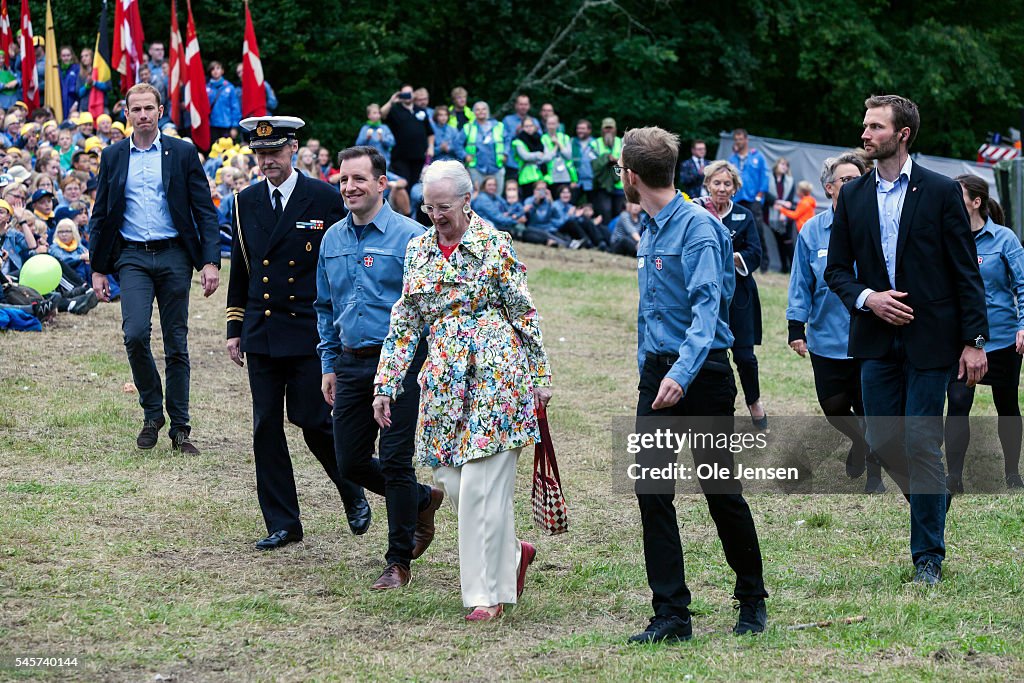 Danish Queen Margrethe Visits FDF Scouts Summer Camp.