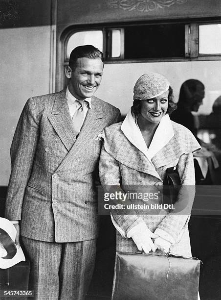 Fairbanks Jr., Douglas *09.12..2000+Schauspieler, USA- mit seiner Ehefrau mit Joan Crawford - 1933veröffentlicht: B.Z.