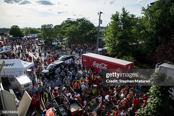 Activists protest the death of Philando Castile on July 9, 2016 in downtown Minneapolis, Minnesota. Protestors were blocked from entering the...