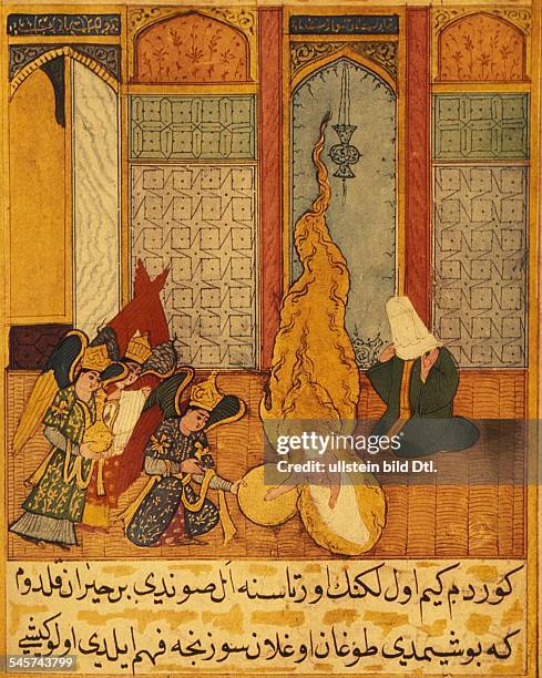 Islam Mohammed Mohammed *around 570-08.06.632+ Prophet, founder of Islam Birth of the Prophet. Angels receive the newborn - Turkish miniature, end of...