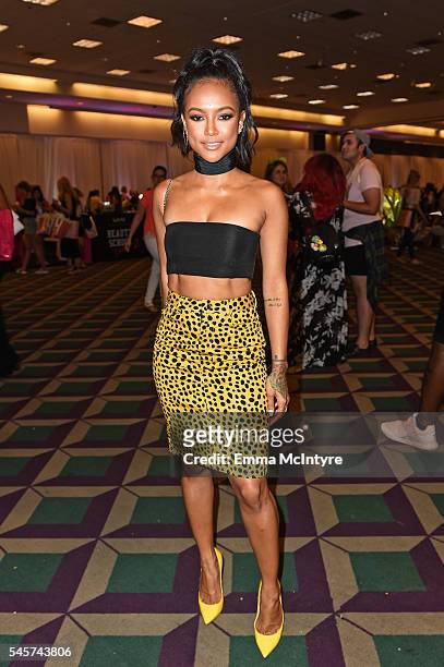 Karrueche Tran attends 'NYX Professional Makeup at BeautyCon LA' at Los Angeles Convention Center on July 9, 2016 in Los Angeles, California.