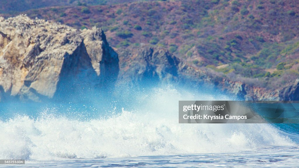 Witch’s Rock and the paradise surf beach of Playa Naranjo in the Santa Rosa National Park in Guanacaste, Costa Rica