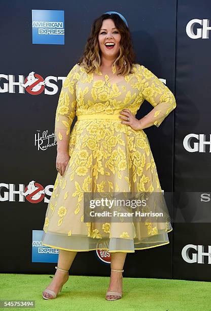 Actress Melissa McCarthy arrives at the Premiere of Sony Pictures' "Ghostbusters" at TCL Chinese Theatre on July 9, 2016 in Hollywood, California.