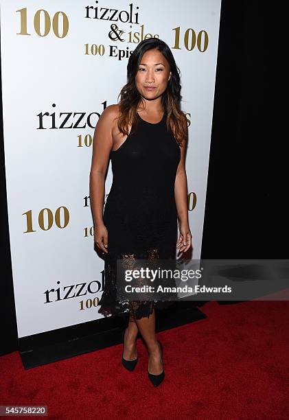 Actress Tina Huang arrives at the 100 Episode Celebration of TNT's "Rizzoli and Isles" at Cicada on July 9, 2016 in Los Angeles, California.
