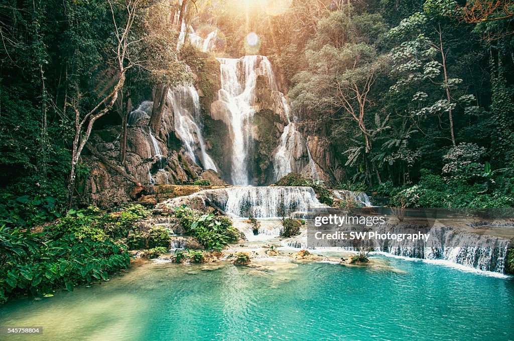 Kuang Si Waterfall located near Luang Prabang