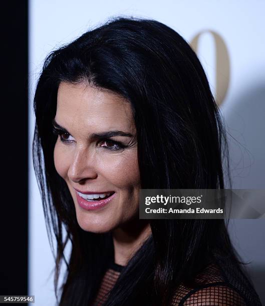 Actress Angie Harmon arrives at the 100 Episode Celebration of TNT's "Rizzoli and Isles" at Cicada on July 9, 2016 in Los Angeles, California.