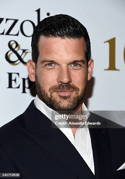 Actor Adam Sinclair arrives at the 100 Episode Celebration of TNT's "Rizzoli and Isles" at Cicada on July 9, 2016 in Los Angeles, California.