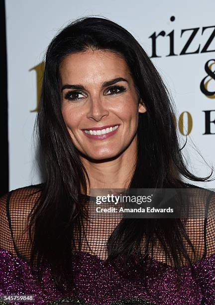 Actress Angie Harmon arrives at the 100 Episode Celebration of TNT's "Rizzoli and Isles" at Cicada on July 9, 2016 in Los Angeles, California.