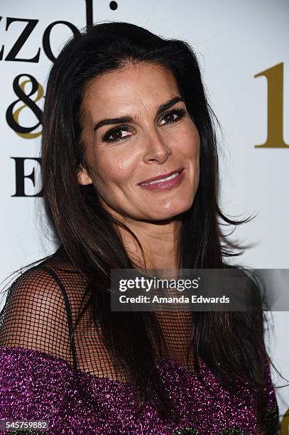 Actress Angie Harmon arrives at the 100 Episode Celebration of TNT's "Rizzoli and Isles" at Cicada on July 9, 2016 in Los Angeles, California.