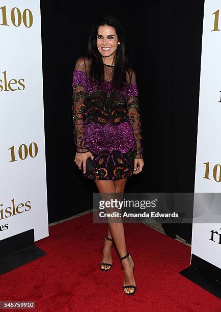 Actress Angie Harmon arrives at the 100 Episode Celebration of TNT's "Rizzoli and Isles" at Cicada on July 9, 2016 in Los Angeles, California.