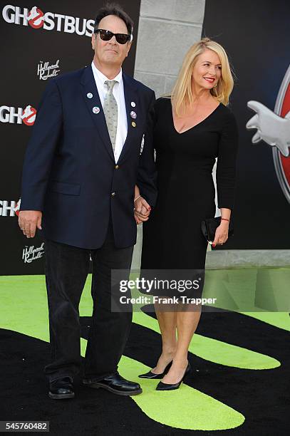 Actor Dan Aykroyd and wife/actress Donna Dixon attend the premiere of Sony Pictures' "Ghostbusters" held at TCL Chinese Theater on July 9, 2016 in...