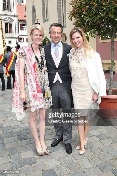 Prinzessin Isabelle,Minzi, zu Hohenlohe-Jagstberg, Alexander Bagusat and his wife Viola Weiss during the wedding of hereditary Prince Franz-Albrecht...