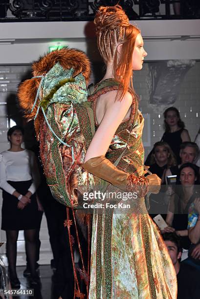 Model walks the runway during the Jean-Paul Gaultier Haute Couture Fall/Winter 2016-2017 show as part of Paris Fashion Week on July 6, 2016 in Paris,...