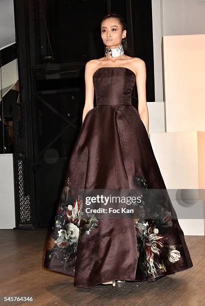 Model walks the runway during the Dany Atrache Haute Couture Fall/Winter 2016-2017 show as part of Paris Fashion Week on July 4, 2016 in Paris,...