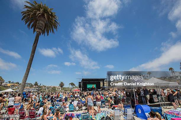 General view of the atmosphere at the 12th Annual Switchfoot Bro-Am at Moonlight Beach on July 9, 2016 in Encinitas, California.