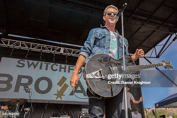 Musician Jon Foreman of Switchfoot performs on stage at Moonlight Beach on July 9, 2016 in Encinitas, California.