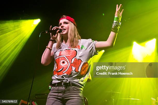 German singer Lina Larissa Strahl performs live during a concert at the Columbia Theater on July 7, 2016 in Berlin, Germany.