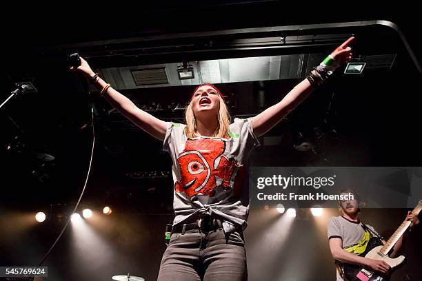 German singer Lina Larissa Strahl performs live during a concert at the Columbia Theater on July 7, 2016 in Berlin, Germany.