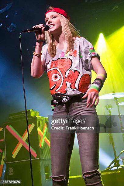 German singer Lina Larissa Strahl performs live during a concert at the Columbia Theater on July 7, 2016 in Berlin, Germany.