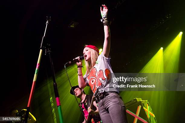 German singer Lina Larissa Strahl performs live during a concert at the Columbia Theater on July 7, 2016 in Berlin, Germany.