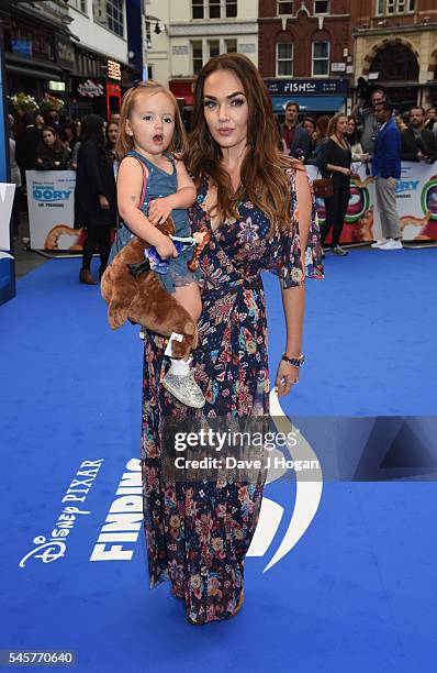 Tamara Ecclestone and daughter Sophia arrive for the UK Premiere of "Finding Dory" at Odeon Leicester Square on July 10, 2016 in London, England.