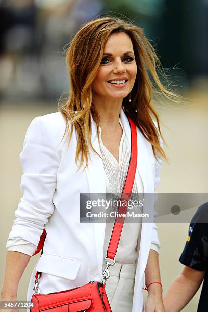 Geri Halliwell walks in the Paddock before the Formula One Grand Prix of Great Britain at Silverstone on July 10, 2016 in Northampton, England.