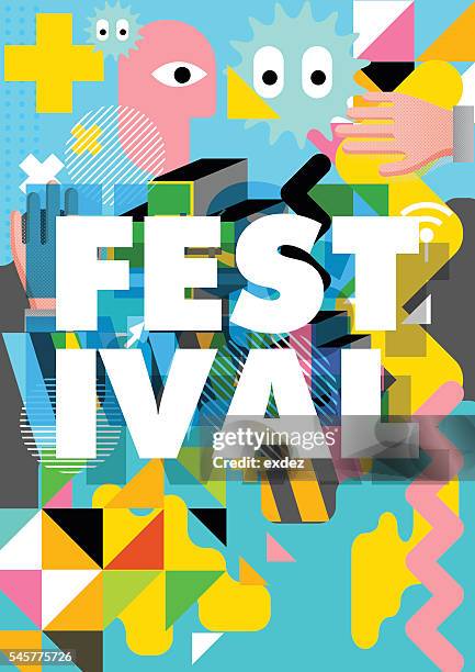 stockillustraties, clipart, cartoons en iconen met festival poster design - poster