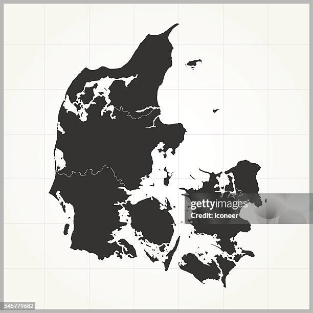 denmark dark map on grey background with grid - denmark stock illustrations