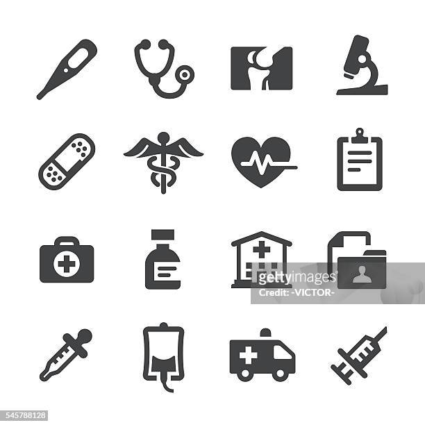 medical and healthcare icons - acme series - caduceus stock illustrations