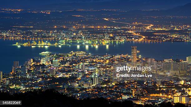 view from penang hill - penang state stock pictures, royalty-free photos & images