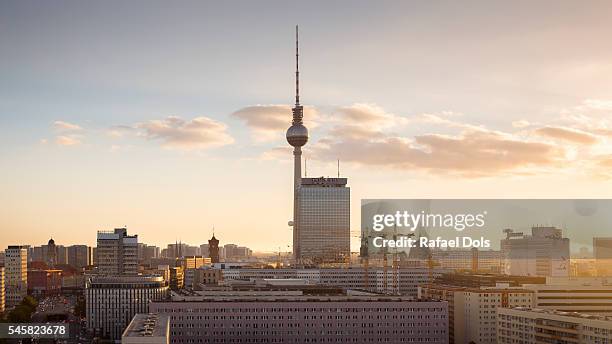 urban view of berlin at sunset - alex stockfoto's en -beelden