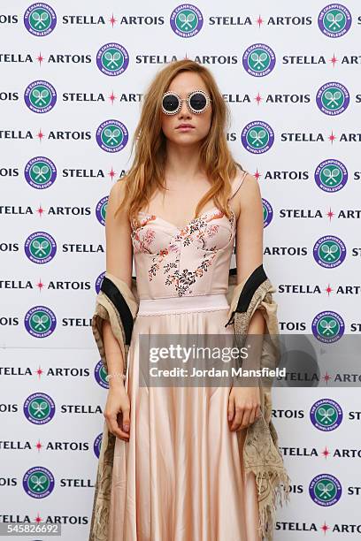 Model, Suki Waterhouse attends The Championships, Wimbledon, with Stella Artois, who have launched immersive theatre experience #TheTimePortal as...