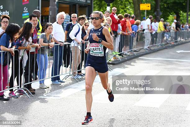 Sophie Duarte of France in action during Half Marathon during the European Athletics Championships at Olympic Stadium on July 10, 2016 in Amsterdam,...