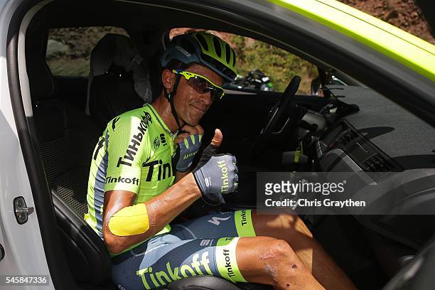 Alberto Contador of Spain riding for Tinkoff during stage nine of the 2016 Le Tour de France, a 184.5km stage from Vielha Val d'Aran to Andorre...