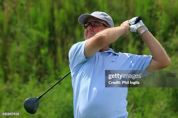 Cesar Greg Turner of New Zealand in action during the final round of the WINSTONgolf Senior Open played on the Links Course, WINSTONgolf on July 10,...