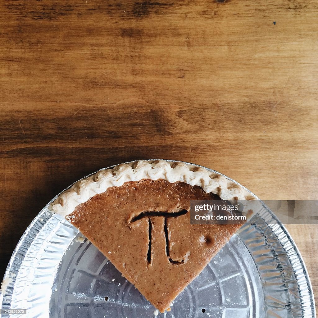 Pumpkin pie with Pi symbol