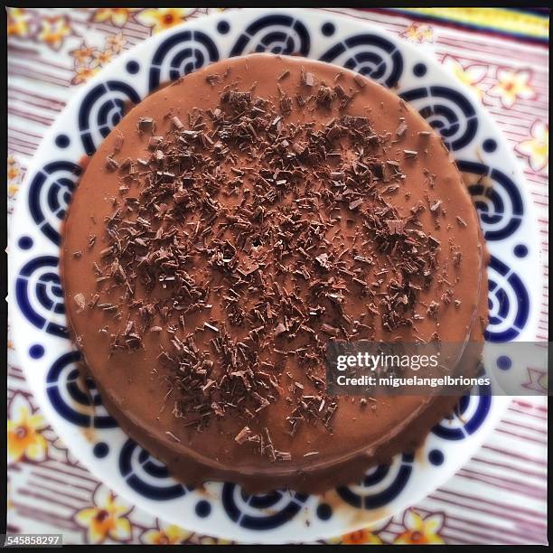 close-up view of chocolate cake - mjuk chokladkaka bildbanksfoton och bilder