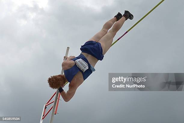 Shawnacy Barber first successfull attempt at 5m61, during Men Pole Vault final, on the third day of the 2016 Canadian Track &amp; Field Championship...