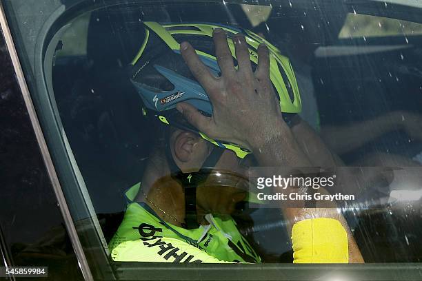 Alberto Contador of Spain riding for Tinkoff abandons the race during stage nine of the 2016 Le Tour de France, a 184.5km stage from Vielha Val...