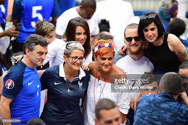 The family of Antoine Griezmann of France, including father , mother , Erika Choperen and sister during the European Championship Final between...