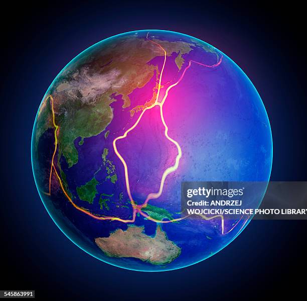 tectonic plates, illustration - tectonic stock illustrations