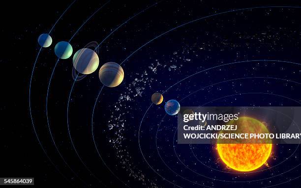 the solar system, illustration - solar system stock illustrations