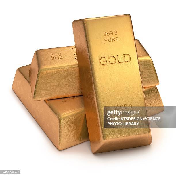 illustrazioni stock, clip art, cartoni animati e icone di tendenza di gold bullion, illustration - lingotto