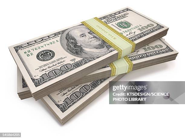 us dollar bills, illustration - stack of money stock illustrations