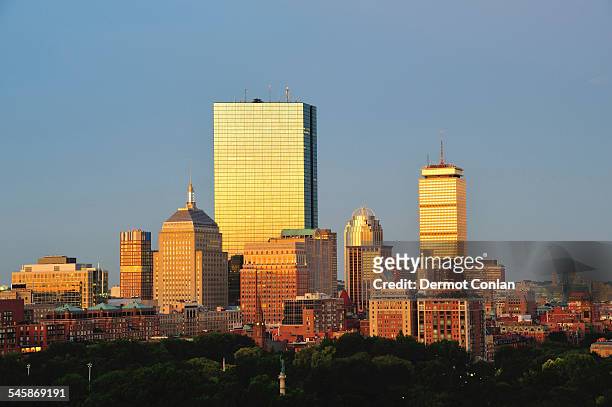 usa, massachusetts, boston, skyline at dawn - copley square stock pictures, royalty-free photos & images