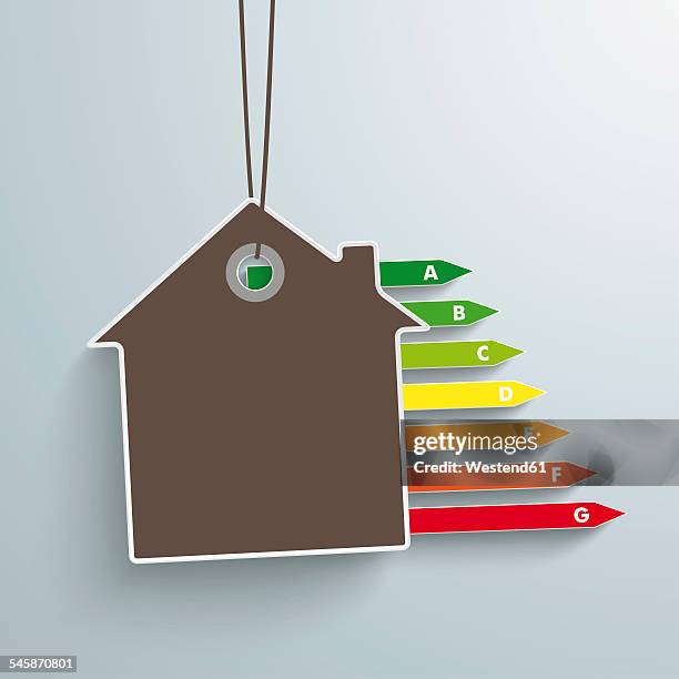 vector illustration, house and energy pass - energiemanagement stock-grafiken, -clipart, -cartoons und -symbole
