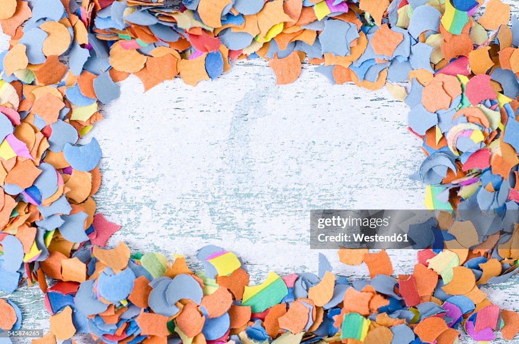 Confetti on wood