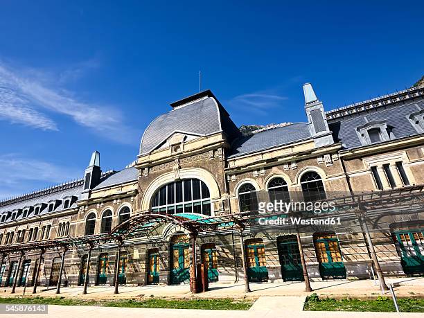 spain, aragon, province huesca, former railway station canfranc - huesca stock pictures, royalty-free photos & images
